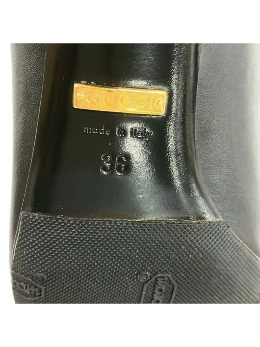 Gucci Short Boots 36 Black Side Gore Leather